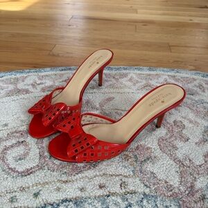 Kate Spade Red Women's Kitten Heel Sandals